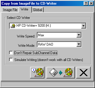 CloneCD Write Main Screen